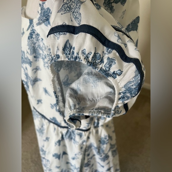 NWT Polagram White with Blue Butterflies and Flowers Mini Dress Size 2X and 3X - Picture 5 of 9